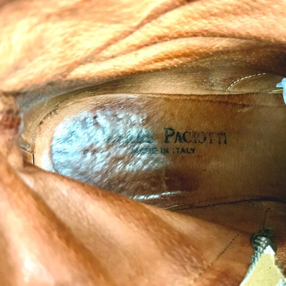 Cesare Paciotti Y2K Black Leather Embossed Croc Lace Up Combat Boots Sz 7 - Picture 15 of 16